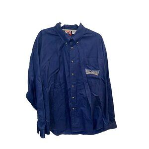 Walt Disney World Reunion Button Down Shirt cotton Long Sleeve Blue Men’s XL